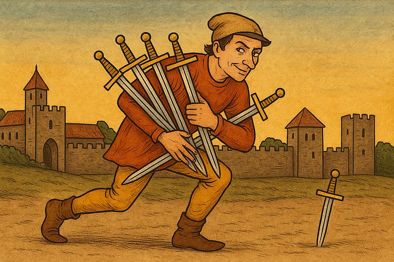 Karta Tarota 7 mieczy, co to znaczy